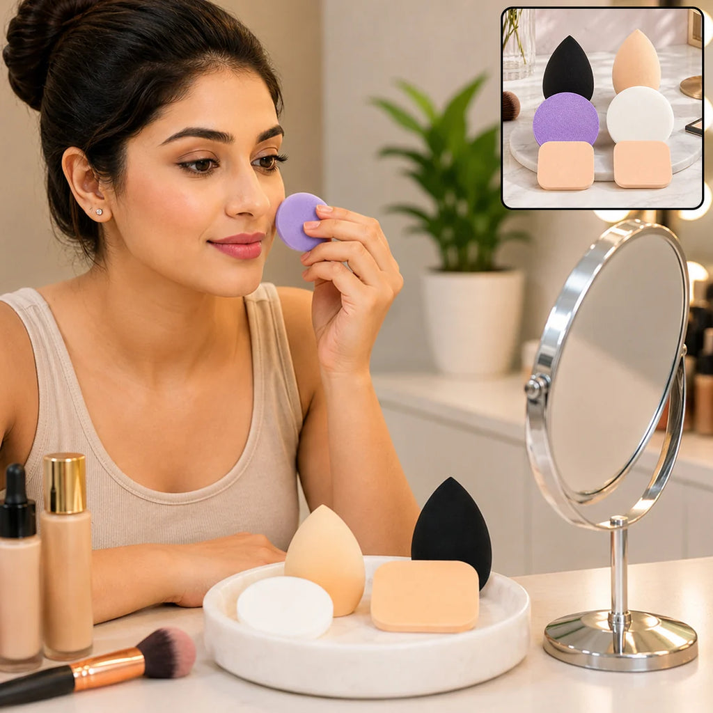 Makeup Sponges Set Perfect For Liquid Cream And Powder (6 Pcs Set)