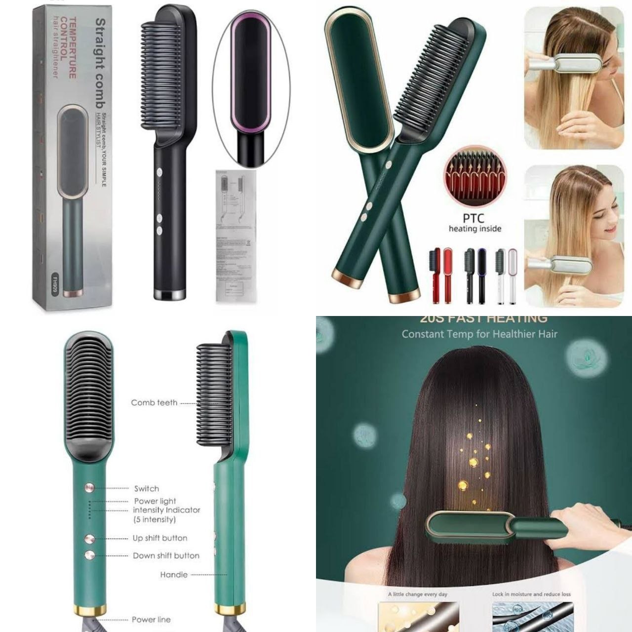 Hair Straightener Brush Comb