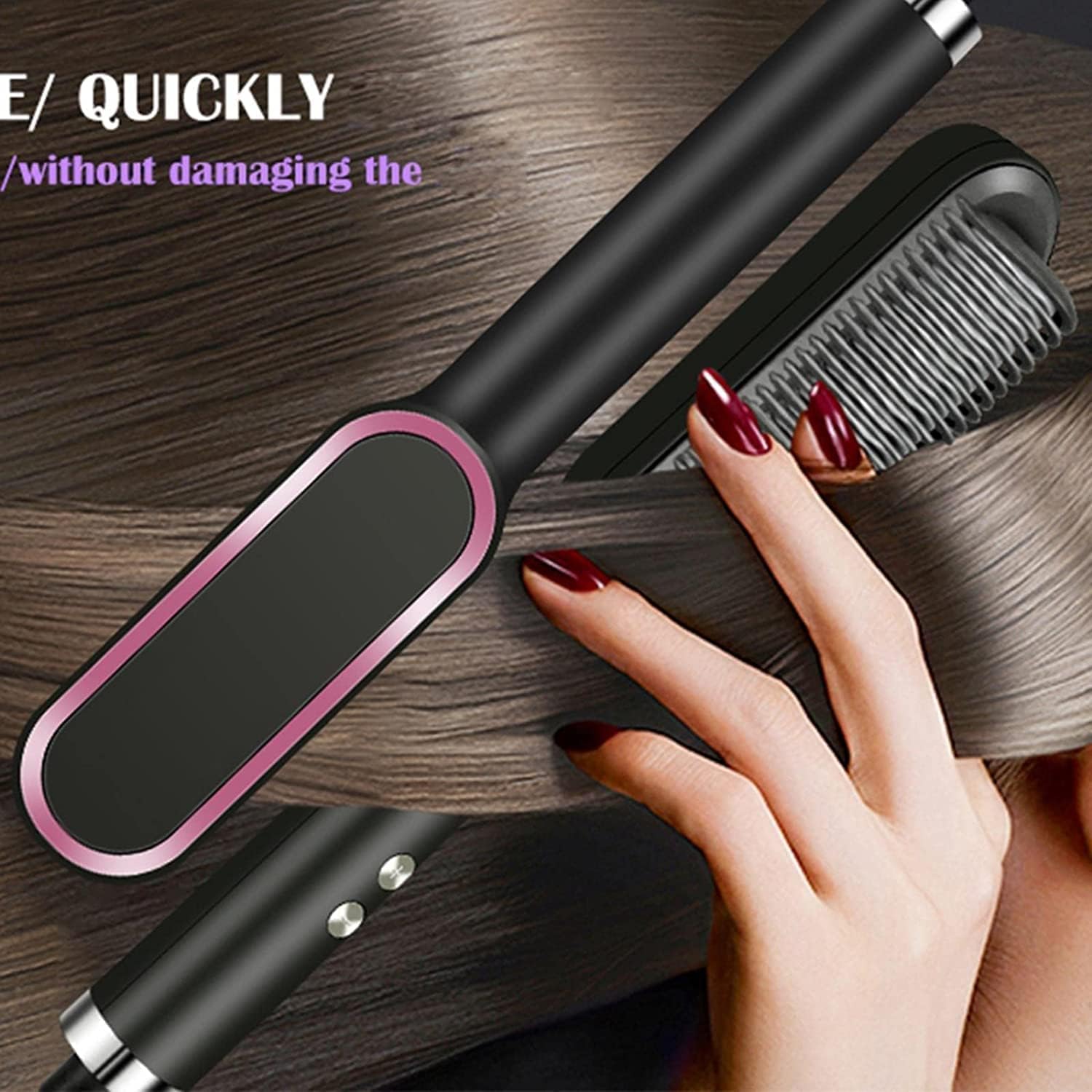 Hair Straightener Brush Comb